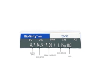 Lente de Contato Biofinity Toric Com Grau Mensal