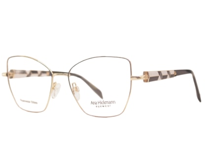Óculos de Grau Ana Hickmann Duo Fashion Preto Dourado ANA7 09A-55