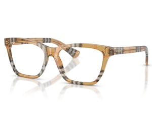 Óculos de Grau Burberry Gradient Check Marrom Translúcido BE2440 4163-54