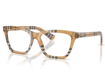 Óculos de Grau Burberry Gradient Check Marrom Translúcido BE2440 4163-54