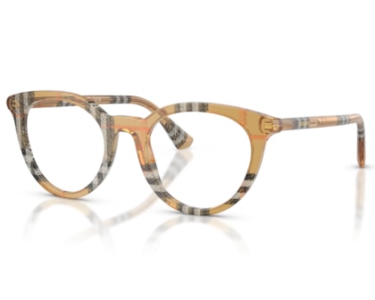 Óculos de Grau Burberry Tubular Check Marrom BE2429 4163-50