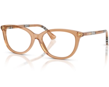 Óculos de Grau Burberry Tubular Check Marrom BE2431 4164-54