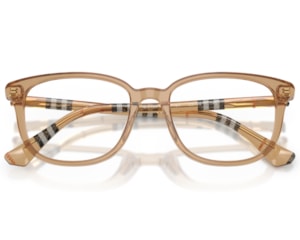 Óculos de Grau Burberry Tubular Check Marrom BE2434D 4164-53