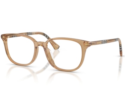 Óculos de Grau Burberry Tubular Check Marrom BE2434D 4164-53