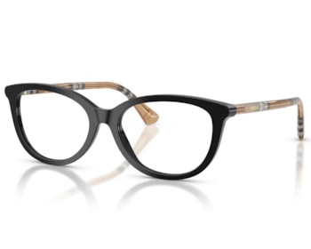 Óculos de Grau Burberry Tubular Check Preto BE2431 4161-54