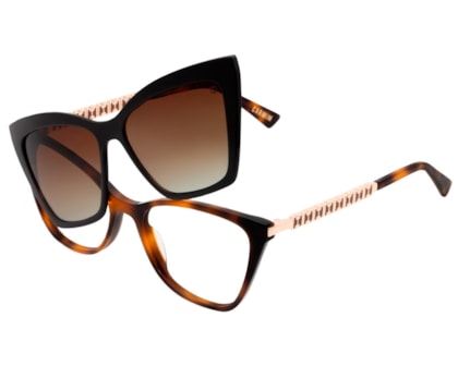 Óculos de Grau Carmim Clip On Marrom Polarizado CRM42041 C3-53