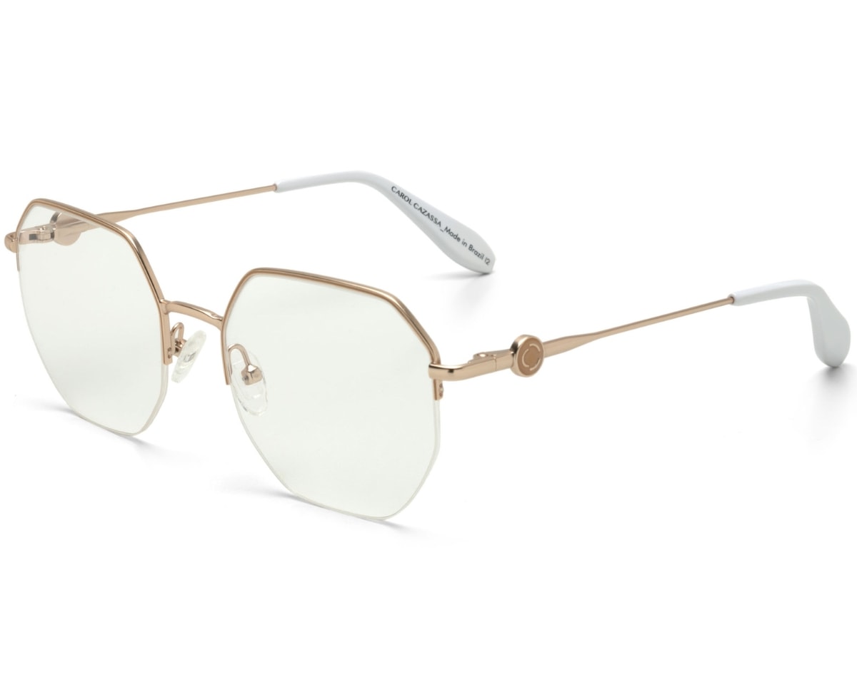 Óculos de Grau Carol Cazassa Mariana Rios Dourado Branco MR1033 3099-54