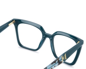 Óculos de Grau Carolina Herrera Clip On Azul Polarizado HER0376/C ZI9-52