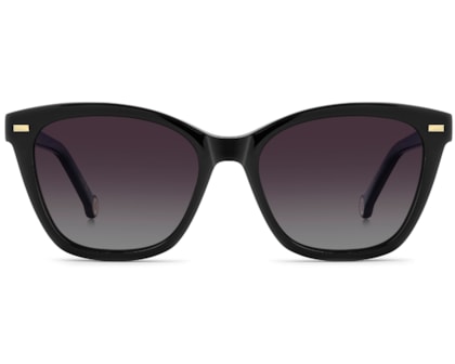 Óculos de Grau Carolina Herrera Clip On Preto Polarizado HER0334C 807-53