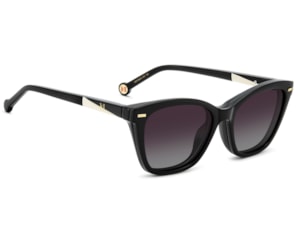 Óculos de Grau Carolina Herrera Clip On Preto Polarizado HER0334C 807-53