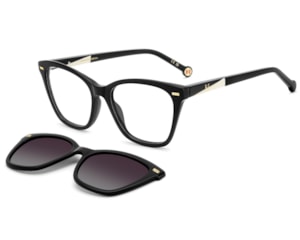 Óculos de Grau Carolina Herrera Clip On Preto Polarizado HER0334C 807-53