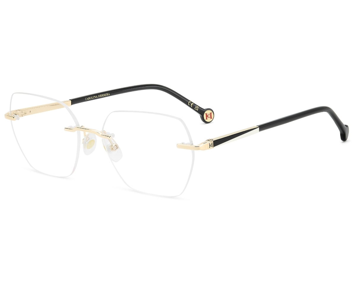 Óculos de Grau Carolina Herrera Dourado Preto HER0364 J5G-54