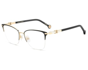 Óculos de Grau Carolina Herrera Dourado Preto HER0384 RHL-52