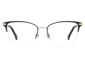 Óculos de Grau Carolina Herrera Dourado Preto HER0384 RHL-52