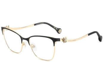 Óculos de Grau Carolina Herrera Dourado Preto HER0398 RHL-54