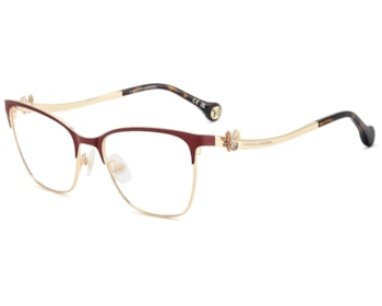 Óculos de Grau Carolina Herrera Dourado Vinho HER0398 6K3-54