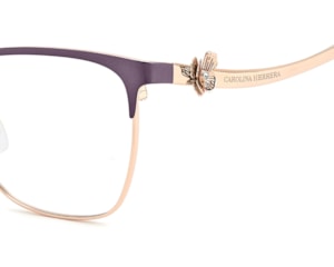 Óculos de Grau Carolina Herrera Dourado Violeta HER0398 BSU-54