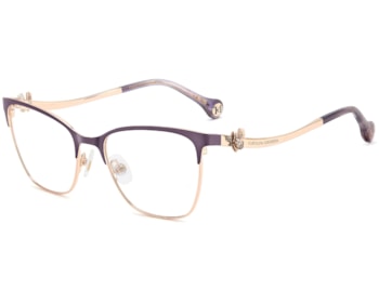 Óculos de Grau Carolina Herrera Dourado Violeta HER0398 BSU-54