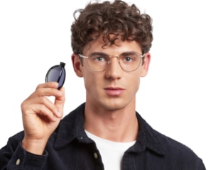 Óculos de Grau Carrera Clip On Dourado Polarizado CA368C OIT-51