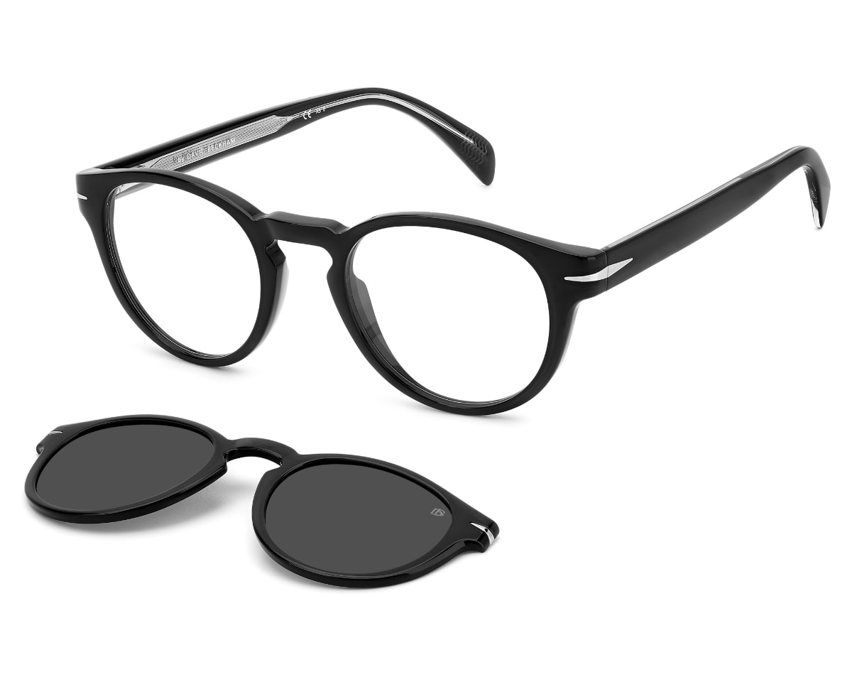  Óculos de Grau David Beckham Clip On Preto Polarized DB7104/CS 80799-49