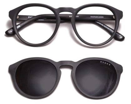 Óculos de Grau Evoke Clip On Round II A11 Matte Black Polarized