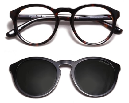 Óculos de Grau Evoke Clip On Round II G21 Havana Polarized