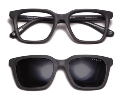 Óculos de Grau Evoke Clip On Square II A11 Matte Black Polarized