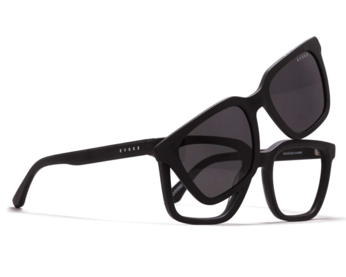 Óculos de Grau Evoke Clip On Square II A11 Matte Black Polarized