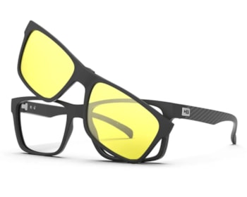 Óculos de Grau HB Clip On Switch 0339 Matte Print Carbon Fiber Gray Night Drive Polarized