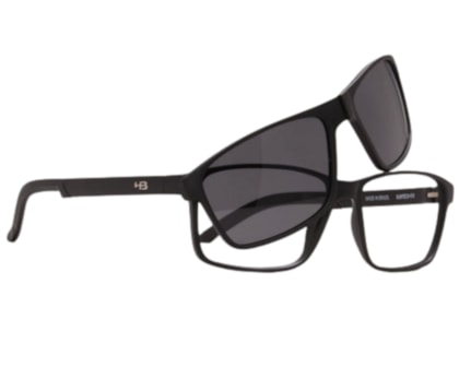 Óculos de Grau HB Clip On Switch 0538 Matte Print Carbon Fiber Gray/Night Driv Polarized