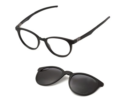 Óculos de Grau HB Duotech 0253 Clip On Matte Black Polarized Gray