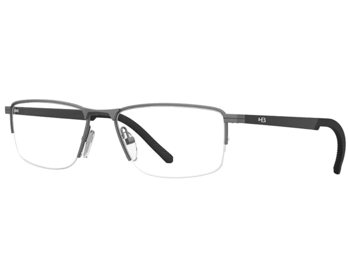 Óculos de Grau HB Duotech 0577 Matte Chrome Matte Black Demo