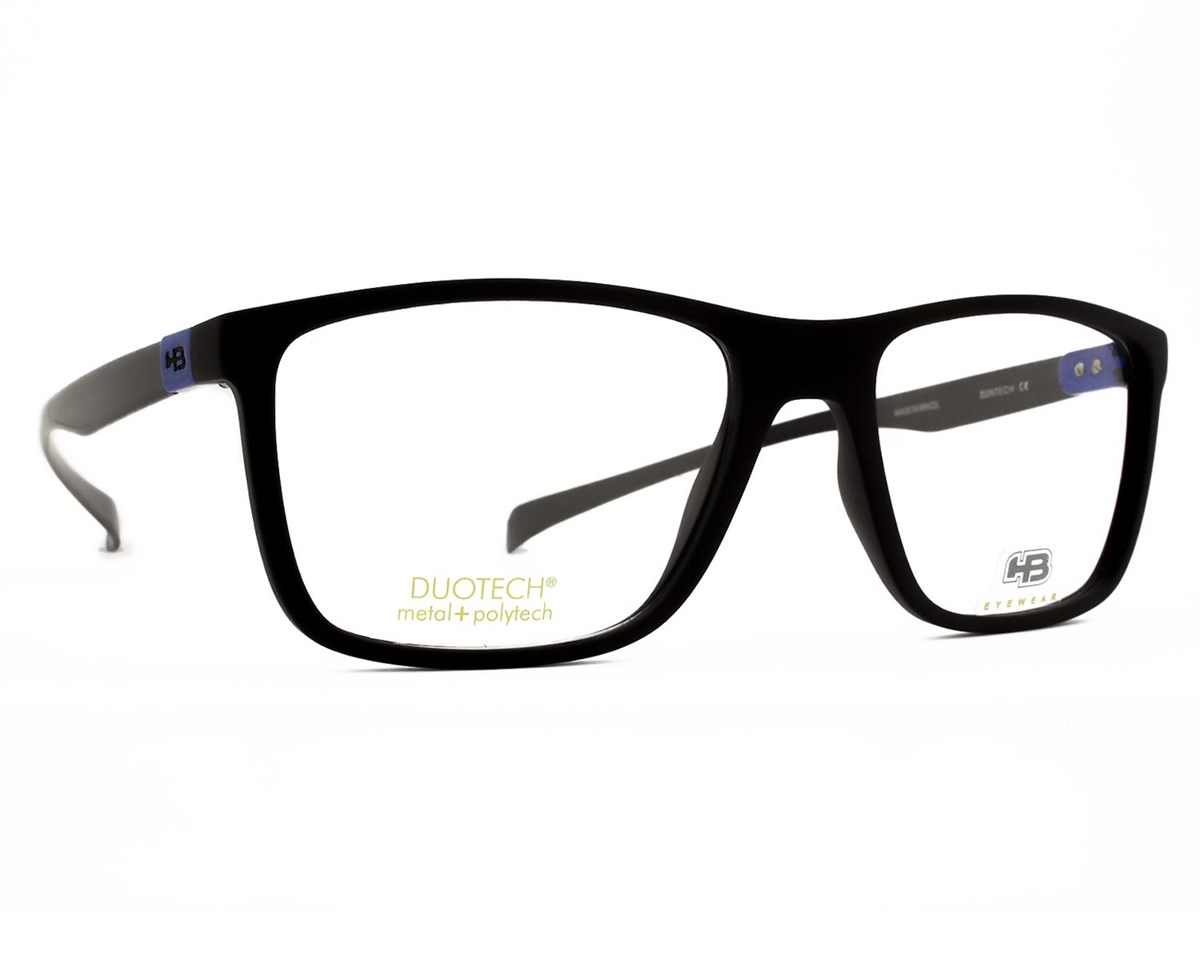 Óculos de Grau HB Duotech 93138 Matte Black/C. Fiber D Blue