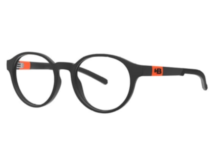 Óculos de Grau HB Infantil Polytech 0551 Teen Matte Black D Orange Demo