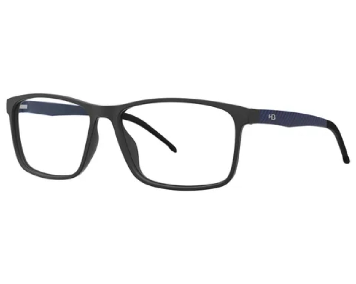 Óculos de Grau HB Polytech 0279 Matte Black Blue Print Carbon Fiber Demo