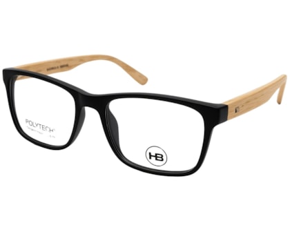 Óculos de Grau HB Polytech 0279 Matte Black Wood Demo