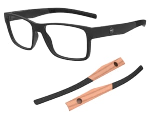 Óculos de Grau HB Polytech 0546 Matte Black + Haste Wood Demo