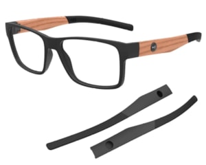 Óculos de Grau HB Polytech 0546 Matte Black + Haste Wood Demo