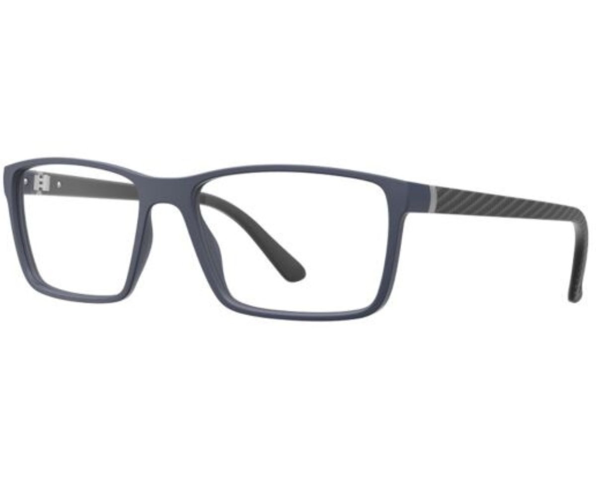 Óculos de Grau HB Polytech 3 0527 Matte Navy Print Carbon Demo