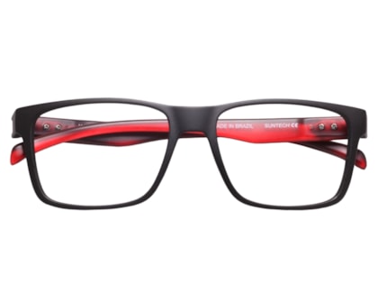 Óculos de Grau HB Polytech 93108 Matte Black Red Print Carbon Fiber Demo