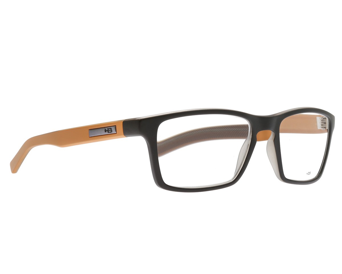 Óculos de Grau HB Polytech 93116 Matte Black Mustard 789/33 - Grau + 2.5