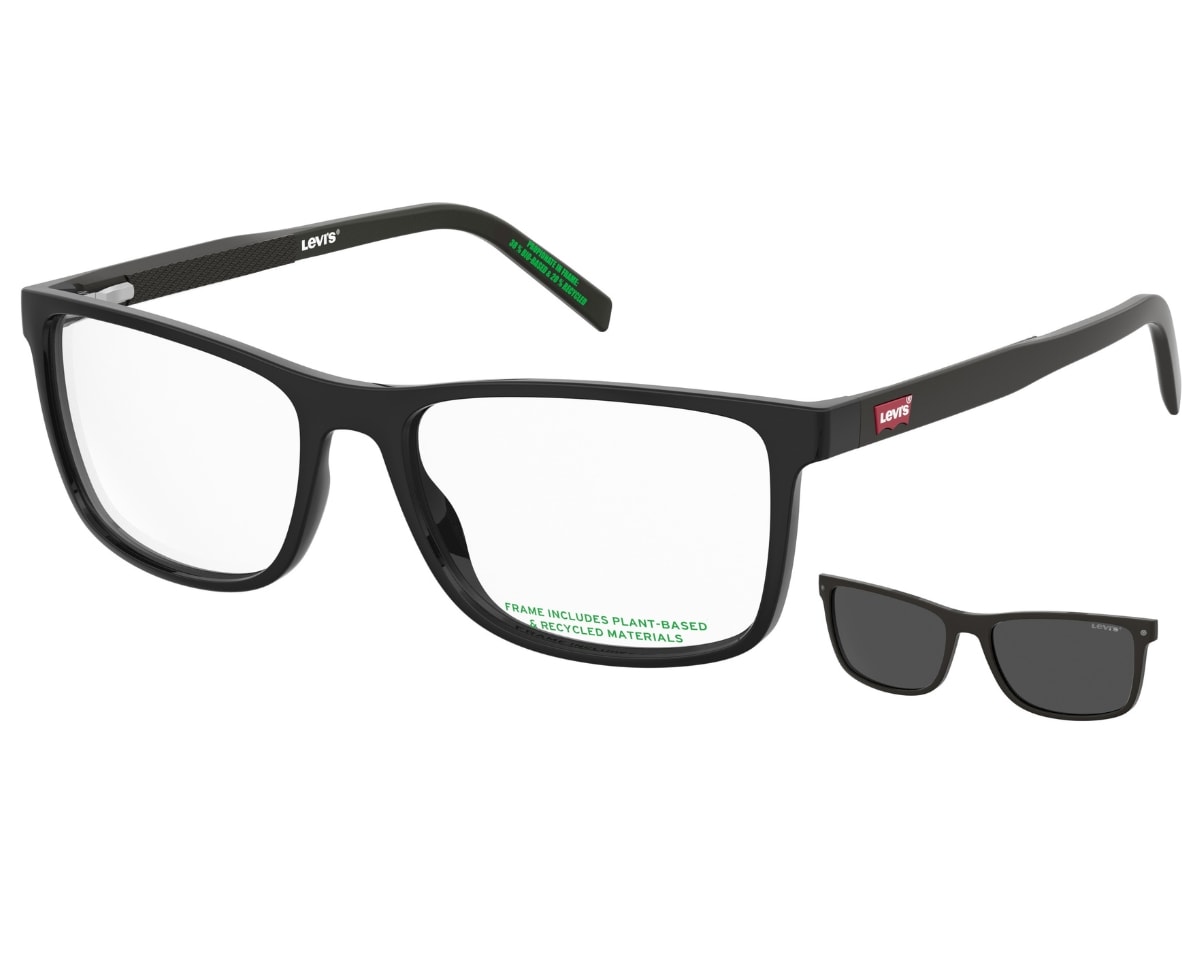 Óculos de Grau Levis Clip On Preto Polarizado LV5090C 807-56