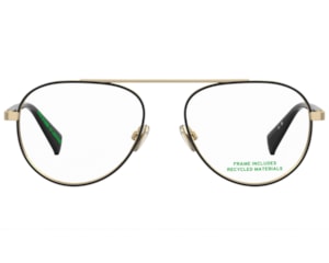 Óculos de Grau Levis Sazonal Dourado Preto LV1099 RHL-53