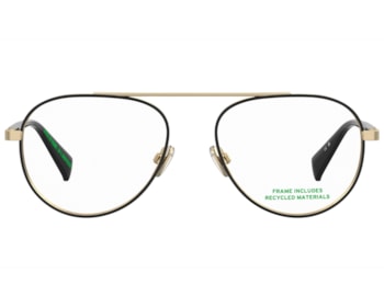 Óculos de Grau Levis Sazonal Dourado Preto LV1099 RHL-53