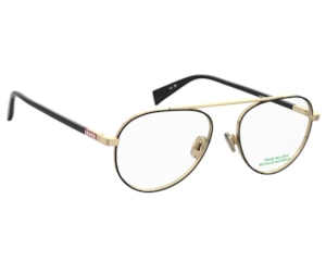 Óculos de Grau Levis Sazonal Dourado Preto LV1099 RHL-53
