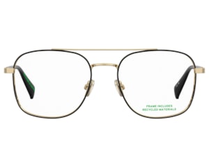 Óculos de Grau Levis Seasonal Dourado Preto LV1108 RHL-54