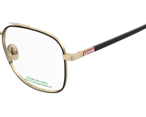Óculos de Grau Levis Seasonal Dourado Preto LV1108 RHL-54