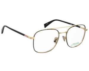 Óculos de Grau Levis Seasonal Dourado Preto LV1108 RHL-54