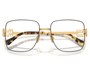 Óculos de Grau Miu Miu Main Collection Dourado Preto MU51XV KUI1O1-54