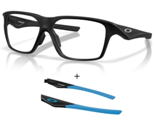 Óculos de Grau Oakley Versafuse SQ Satin Black Extra Temple OX8201 01-56